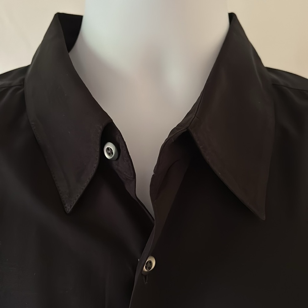 Axis LA Men's Size XL  Black Gold 100% Silk Short Sleeve Embroidered Shirt - Picture 5 of 9